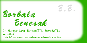 borbala bencsak business card